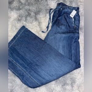 GAP Classic Blue Denim Drawstring Mid Rise UltraSoft Easy Baggy Jeans - NWT XS